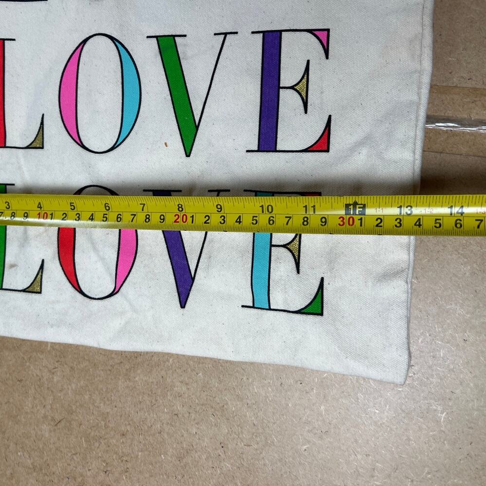Kate Spade Tote Bag 13” X 13” Canvas Book Bag College Love - Picture 7 of 7